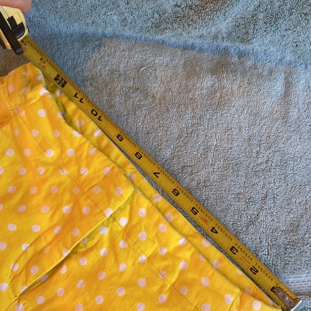 Yellow lined shorts with white dots size small - Picture 9 of 10